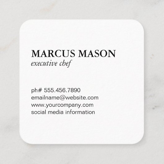 Metalen Slagersmes Monogram Vierkante Visitekaartje (Achterkant)