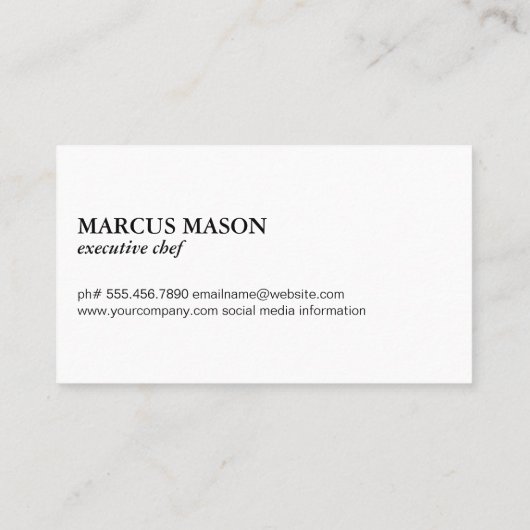 Metalen Slagersmes Monogram Visitekaartje (Achterkant)