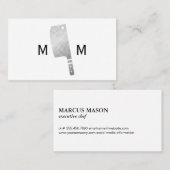 Metalen Slagersmes Monogram Visitekaartje (Voorkant / Achterkant)