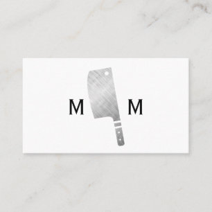 Metalen Slagersmes Monogram Visitekaartje