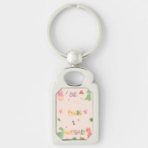 Metalen sleutelhanger   Cute Dinosaur World