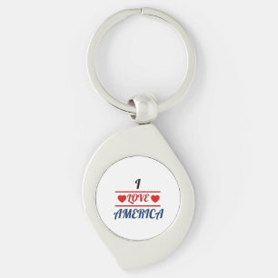 Metalen Sleutelhanger - Ik hou van Amerika