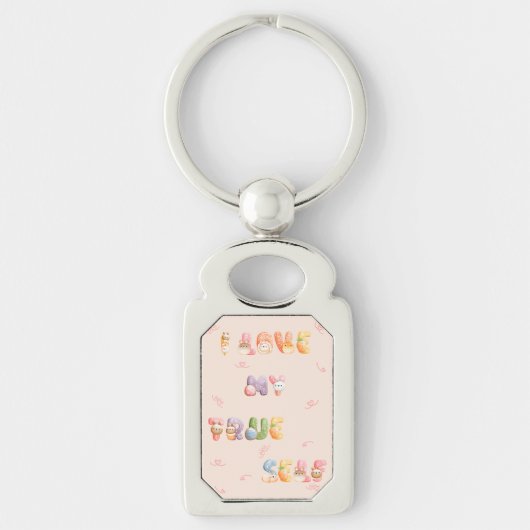 Metalen Sleutelhanger | Ik Hou van Mijn Ware Ik (Voorkant)