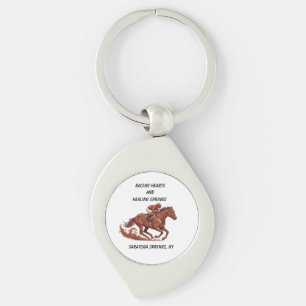 Metalen sleutelhanger-Racehartjes en genezende bro Sleutelhanger