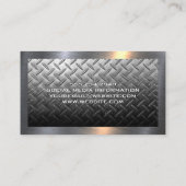 Metalen staalplaat | Bouw helm logo Visitekaartje (Achterkant)