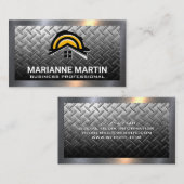 Metalen staalplaat | Bouw helm logo Visitekaartje (Voorkant / Achterkant)