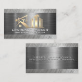 Metalen stalen achtergrond | bouwterrein visitekaartje (Voorkant / Achterkant)