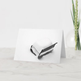  metalen stoel vol sneeuw feestdagen kaart