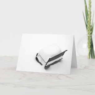 metalen stoel vol sneeuw feestdagen kaart