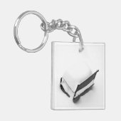 metalen stoel vol sneeuw sleutelhanger (Voorkant Links)