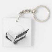 metalen stoel vol sneeuw sleutelhanger (Achterkant)