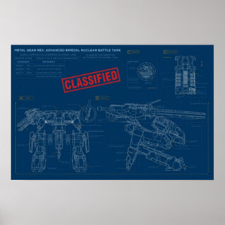 Metalen tandwielen Vaste blauwdrukken Rex Poster