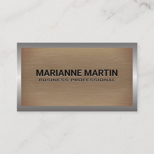 Metalen textuur geborsteld | Industriële grens Visitekaartje (Voorkant)