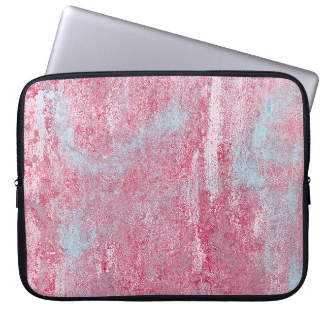 metalen textuur met krassen en abstracte barsten; laptop sleeve (Voorkant)