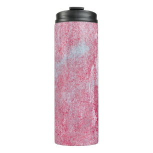 metalen textuur met krassen en abstracte barsten; thermosbeker