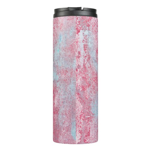 metalen textuur met krassen en abstracte barsten; thermosbeker (Achterkant)