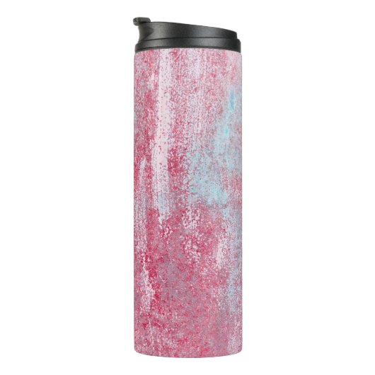 metalen textuur met krassen en abstracte barsten; thermosbeker (Geroteerd rechts)