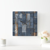 Metalen textuur wandklok (Huis)