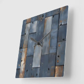 Metalen textuur wandklok (Hoek)