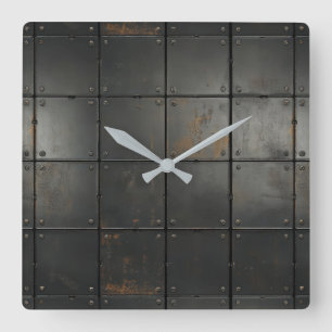 Metalen textuur wandklok