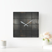Metalen textuur wandklok (Huis)
