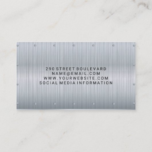 Metalen textuurrivets | De achtergrond van het pic Visitekaartje (Achterkant)