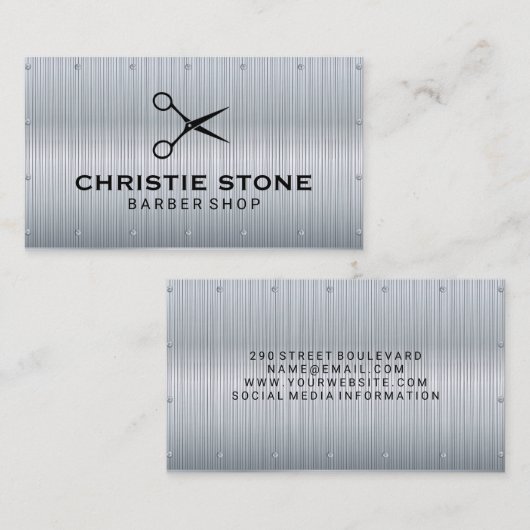 Metalen textuurrivets | De achtergrond van het pic Visitekaartje (Voorkant / Achterkant)