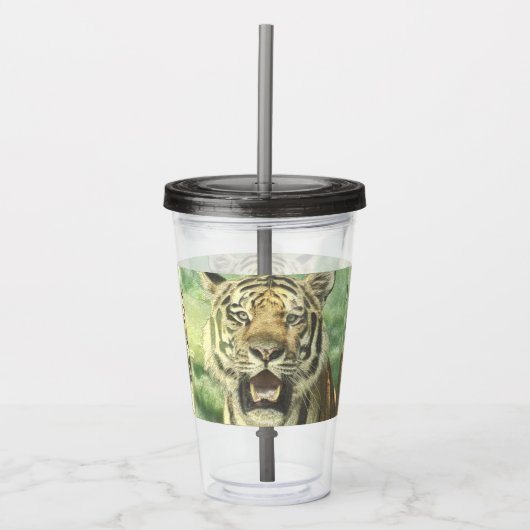 metalen tijger acryl drinkbeker (Voorkant)