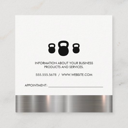 Metalen trainer - Trim | Kettle Bell Afsprakenkaartje (Achterkant)