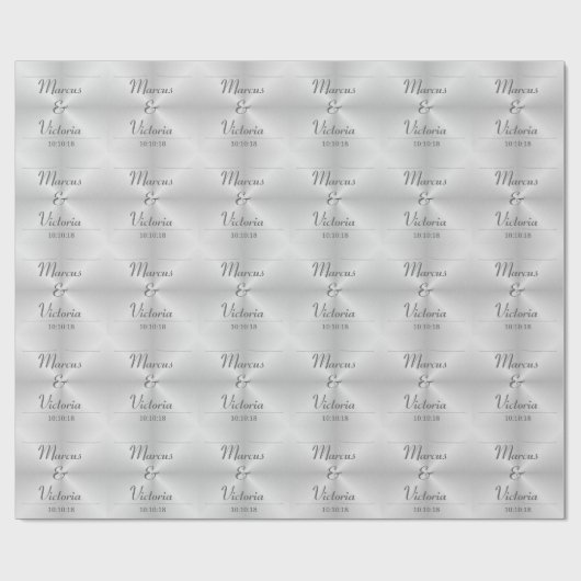 Metalen trouw cadeaupapier (Vlak)