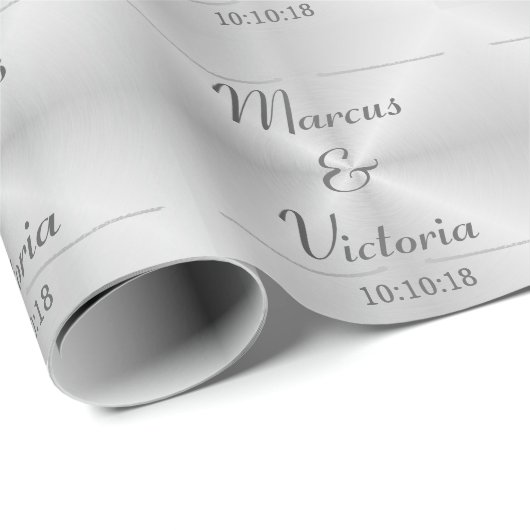 Metalen trouw cadeaupapier (Rol Hoek)