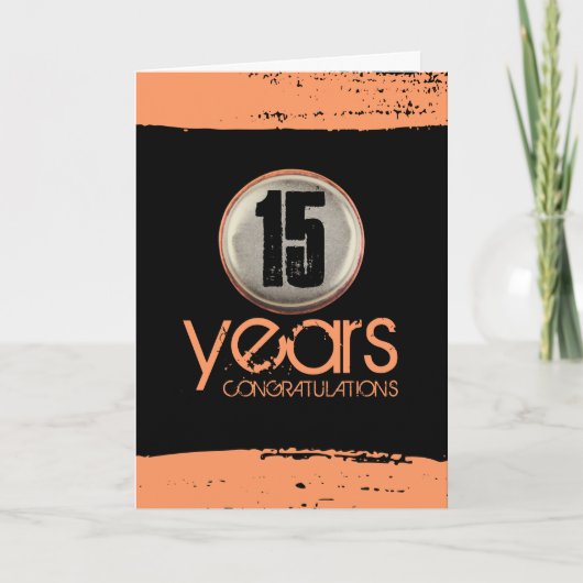 Metalen verf universele werknemer jubileumkaart kaart (Voorkant)