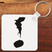 Metalen vierkante Sleutelhanger, 2,25 x 2,25 inch Sleutelhanger (Achterkant)