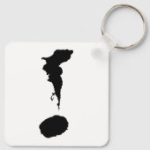 Metalen vierkante Sleutelhanger, 2,25 x 2,25 inch Sleutelhanger (Achterkant)