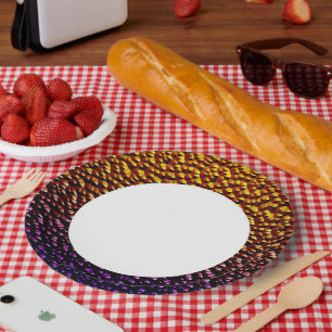 Metalen vierkanten 4 papieren bordje