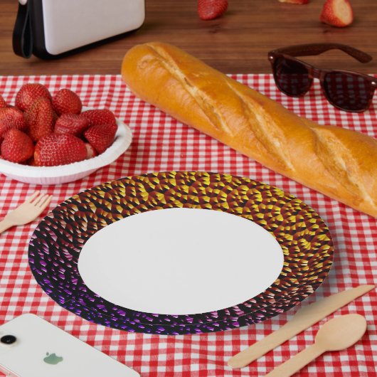 Metalen vierkanten 4 papieren bordje (Picknick)