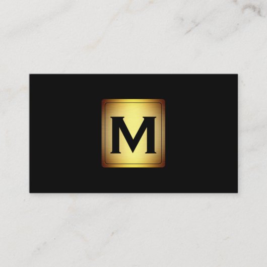 Metalen Vignetlabel met Monogram Visitekaartje (Voorkant)