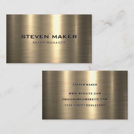 Metalen Visitekaartje met Gouden Glans (Voorkant / Achterkant)