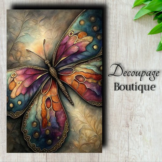 Metalen Vlinder Decoupage Tissuepapier
