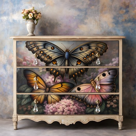 Metalen Vlinders Decoupage Tissuepapier