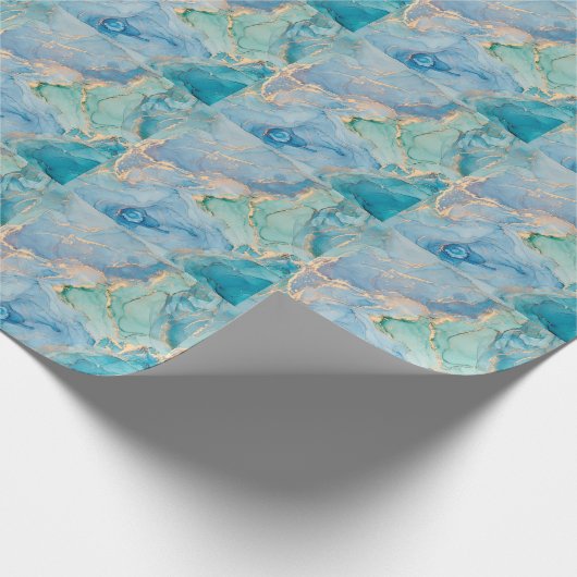 Metalen wervelingen: Abstracte vloeibare kunst Cadeaupapier (Hoek)