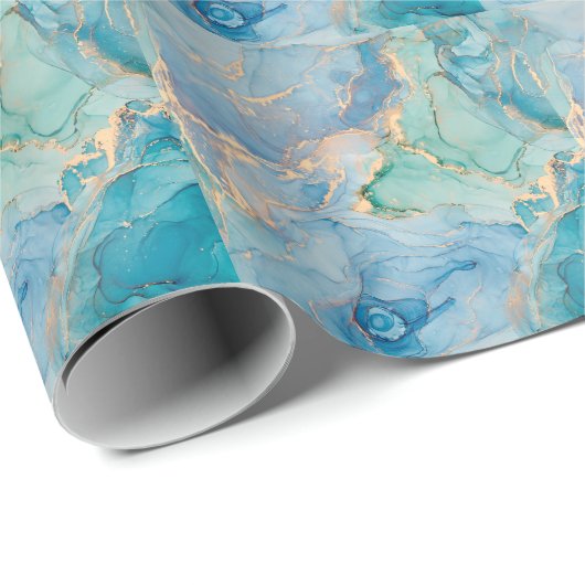 Metalen wervelingen: Abstracte vloeibare kunst Cadeaupapier (Rol Hoek)