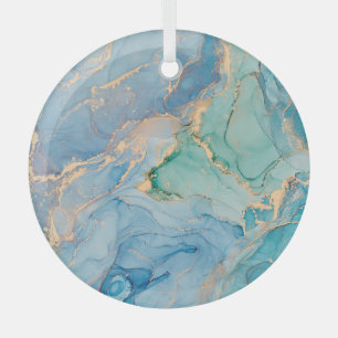 Metalen wervelingen: Abstracte vloeibare kunst Glas Ornament