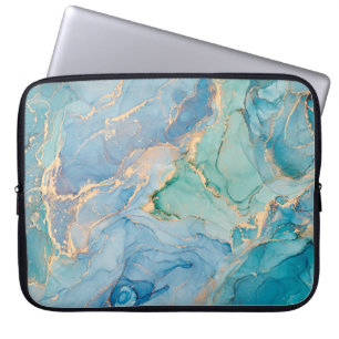 Metalen wervelingen: Abstracte vloeibare kunst Laptop Sleeve