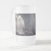 Metalen wolken matglas bierpul (Voorkant links)