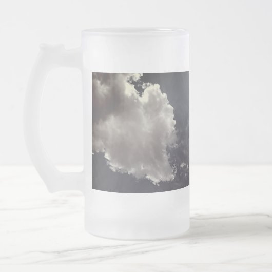 Metalen wolken matglas bierpul (Links)