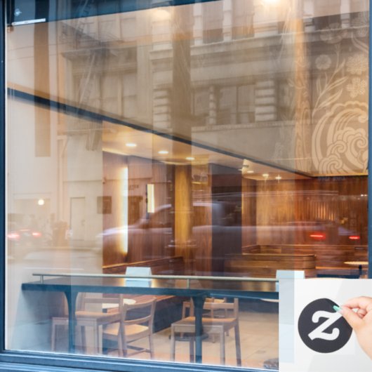 Metalen Zilver Deels Transparant Design Raamsticker (Cafe Raam)