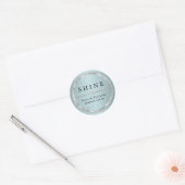  metalen zilver- en Aqua Blue-labels Ronde Sticker (Envelop)
