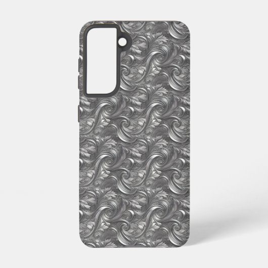 Metalen Zilveren Abstract Ontwerp voor Samsung Galaxy Hoesje (Achterkant)