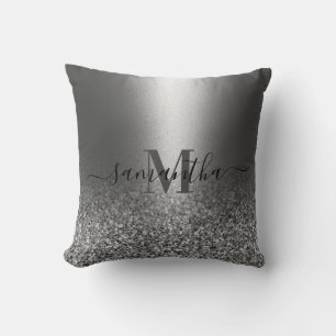 Metalen zilveren glitter kussen